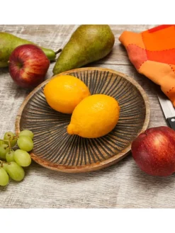 Dekoteller aus Mangoholz in braun - D: 22,5cm