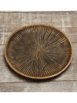 Dekoteller aus Mangoholz in braun - D: 29cm