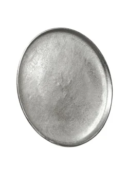 Dekoteller Dekotablett runder Kerzenteller Aluminium D: 30cm in silber