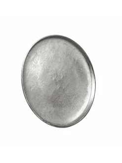 Dekoteller Dekotablett runder Kerzenteller Aluminium D: 20cm in silber