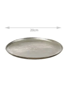 Dekoteller Dekotablett runder Kerzenteller Aluminium D: 20cm in silber