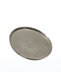Dekoteller Dekotablett runder Kerzenteller Aluminium D: 20cm in silber
