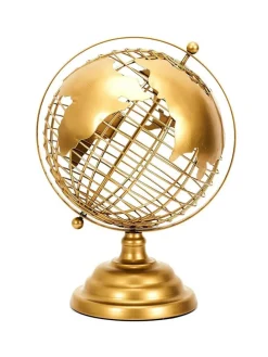 Deko-Weltkugel in Gold - (H)28 x Ø 20,5 cm