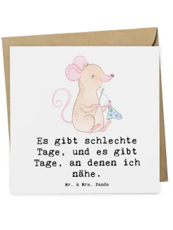 Deluxe Karte Maus Nähen mit Spruch in Weiß