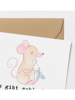 Deluxe Karte Maus Nähen mit Spruch in Weiß