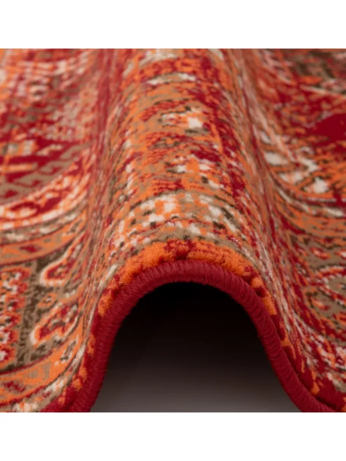 Designer Teppich Pop-Vintage Orient Bordüre in Terracotta