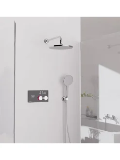 Digitales Duschsystem ''Aquadot'' in Schwarz/ Chrom