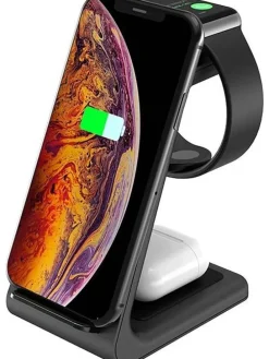 Docking-Station für iPhone, Apple-Watch, AirPods in Schwarz