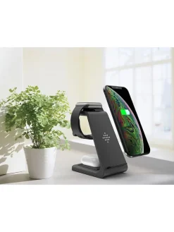 Docking-Station für iPhone, Apple-Watch, AirPods in Schwarz