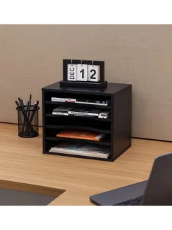 Dokumentenablage in Schwarz - (B)35,5 x (H)33 x (T)25 cm