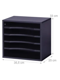 Dokumentenablage in Schwarz - (B)35,5 x (H)33 x (T)25 cm
