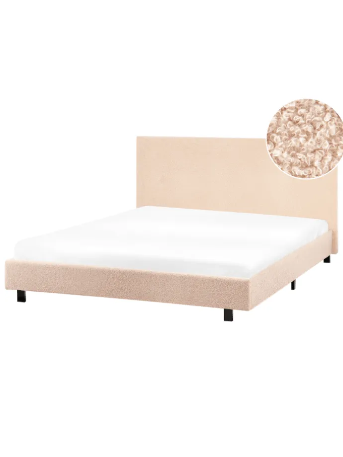 Doppelbett ALBI in Beige/Schwarz - (W) 155 x (H) 94 x (L) 211 cm