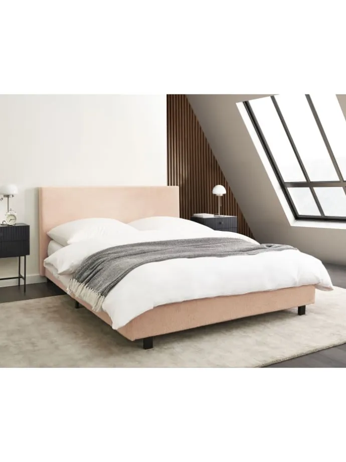 Doppelbett ALBI in Beige/Schwarz - (W) 155 x (H) 94 x (L) 211 cm