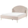 Doppelbett AMBILLOU in Beige/Gold - (W) 157 x (H) 126 x (L) 214 cm