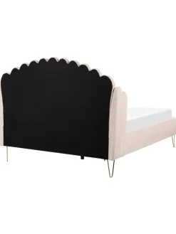Doppelbett AMBILLOU in Beige/Gold - (W) 157 x (H) 126 x (L) 214 cm
