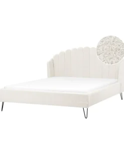 Doppelbett AMBILLOU in Weiß/Schwarz - (W) 197 x (H) 126 x (L) 214 cm