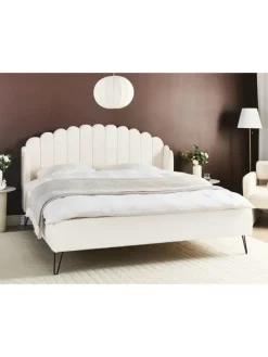 Doppelbett AMBILLOU in Weiß/Schwarz - (W) 197 x (H) 126 x (L) 214 cm