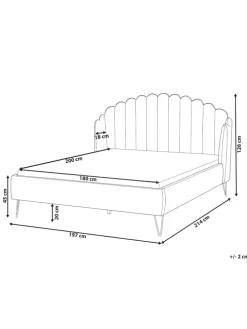 Doppelbett AMBILLOU in Weiß/Schwarz - (W) 197 x (H) 126 x (L) 214 cm
