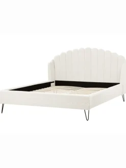 Doppelbett AMBILLOU in Weiß/Schwarz - (W) 197 x (H) 126 x (L) 214 cm