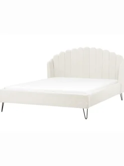 Doppelbett AMBILLOU in Weiß/Schwarz - (W) 197 x (H) 126 x (L) 214 cm