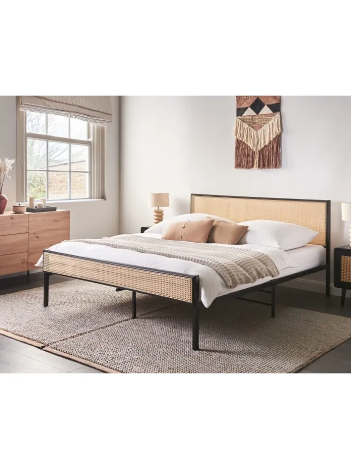 Doppelbett AVANTON in Schwarz/Braun - (W) 165 x (H) 90 x (L) 208 cm