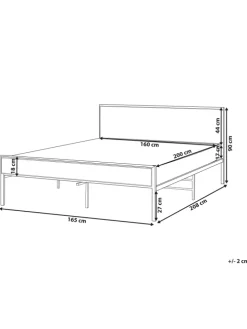 Doppelbett AVANTON in Schwarz/Braun - (W) 165 x (H) 90 x (L) 208 cm