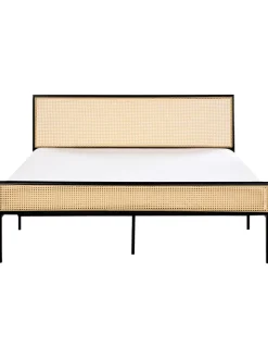 Doppelbett AVANTON in Schwarz/Braun - (W) 165 x (H) 90 x (L) 208 cm