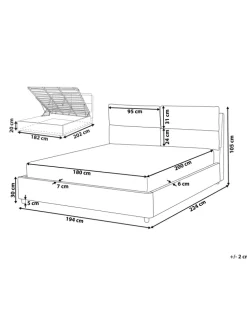Doppelbett BATILLY in Beige - (W) 194 x (H) 105 x (L) 224 cm