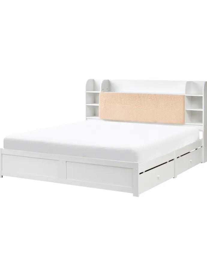 Doppelbett BIZOU in Weiß/Beige - (W) 188 x (H) 110 x (L) 227 cm