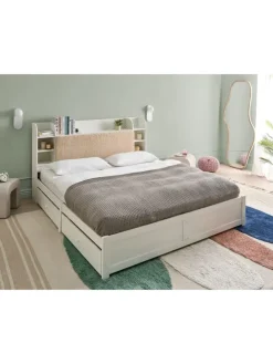 Doppelbett BIZOU in Weiß/Beige - (W) 188 x (H) 110 x (L) 227 cm