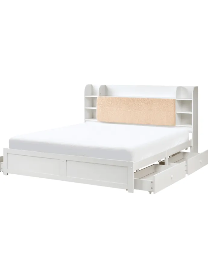 Doppelbett BIZOU in Weiß/Beige - (W) 188 x (H) 110 x (L) 227 cm