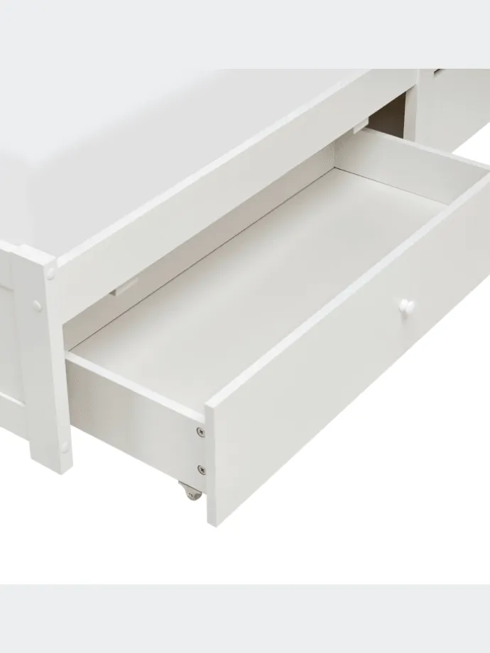 Doppelbett BIZOU in Weiß/Beige - (W) 188 x (H) 110 x (L) 227 cm