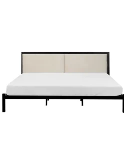 Doppelbett CLAMART in Schwarz/Beige - (W) 187 x (H) 85 x (L) 210 cm