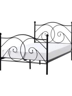 Doppelbett DINARD in Schwarz - (W) 127 x (H) 118 x (L) 208 cm