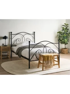 Doppelbett DINARD in Schwarz - (W) 127 x (H) 118 x (L) 208 cm