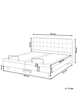 Doppelbett DUKE in Grau/Schwarz - (W) 161 x (H) 102 x (L) 216 cm