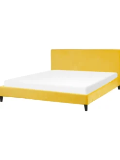 Doppelbett FITOU in Gelb/Braun - (W) 190 x (H) 87 x (L) 214 cm