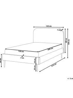 Doppelbett FLAYAT in Grün/Gold - (W) 133 x (H) 109 x (L) 215 cm