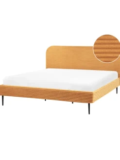 Doppelbett FLAYAT in Orange/Schwarz - (W) 193 x (H) 109 x (L) 215 cm