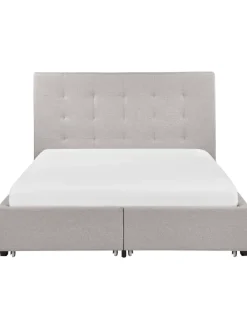 Doppelbett LA ROCHELLE in Grau/Schwarz - (W) 153 x (H) 109 x (L) 213 cm