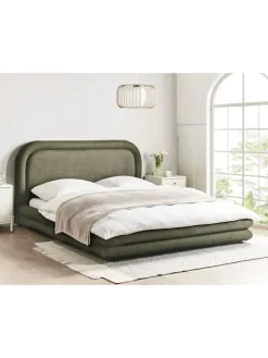 Doppelbett LAVARDENS in Grün/Schwarz - (W) 181 x (H) 107 x (L) 222 cm