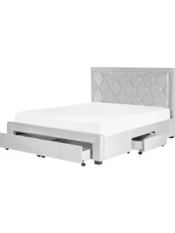 Doppelbett LIEVIN in Grau - (W) 165 x (H) 122 x (L) 217 cm