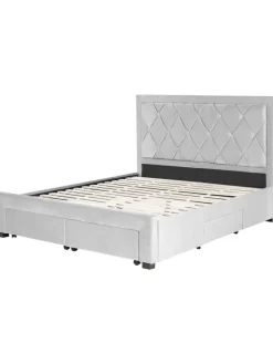 Doppelbett LIEVIN in Grau - (W) 165 x (H) 122 x (L) 217 cm