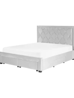 Doppelbett LIEVIN in Grau - (W) 165 x (H) 122 x (L) 217 cm