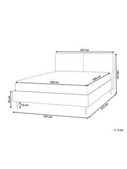 Doppelbett LIMANTON in Beige/Schwarz/Braun - (W) 181 x (H) 118 x (L) 215 cm