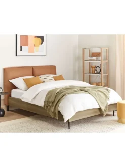 Doppelbett LIMANTON in Braun/Schwarz - (W) 161 x (H) 118 x (L) 215 cm