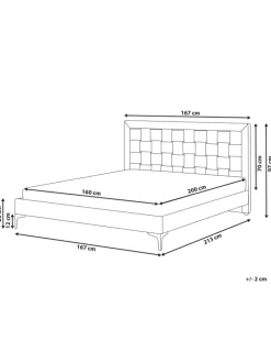 Doppelbett LIMOUX in Grün - (W) 167 x (H) 97 x (L) 213 cm