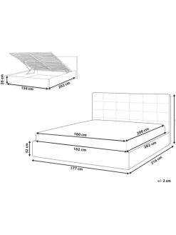 Doppelbett LORIENT in Beige - (W) 177 x (H) 112 x (L) 216 cm