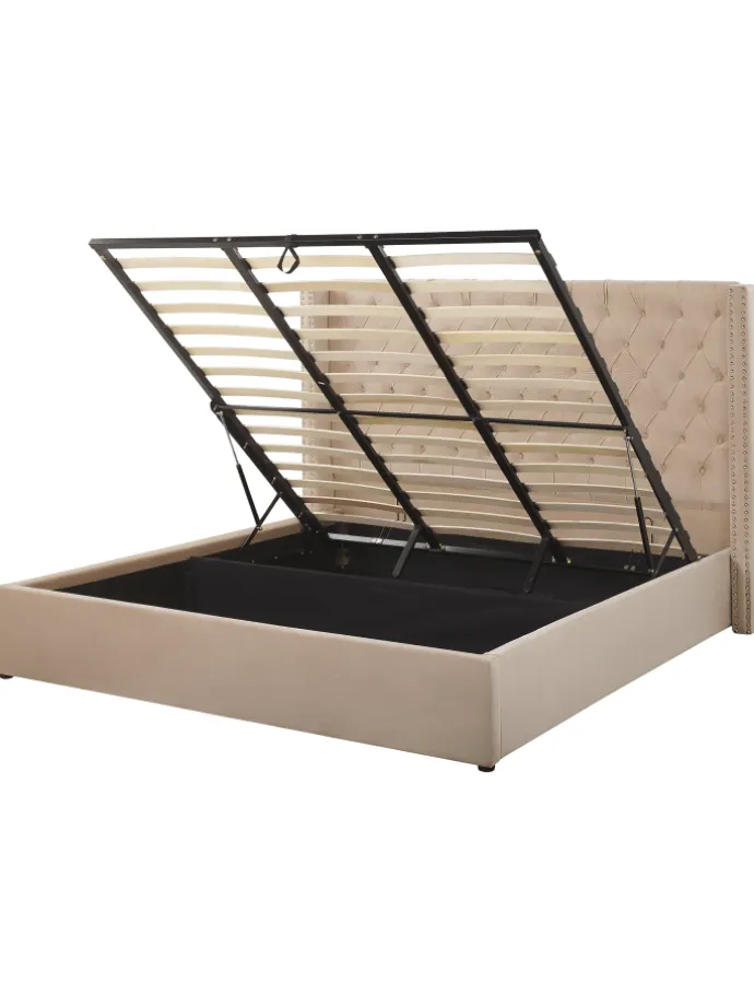 Doppelbett LUBBON in Beige/Silber - (W) 210 x (H) 144 x (L) 217 cm