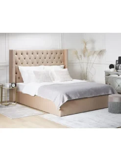 Doppelbett LUBBON in Beige/Silber - (W) 210 x (H) 144 x (L) 217 cm
